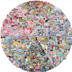 TOOUEE laptop decoration stickers showcase bright designs with vibrant color.