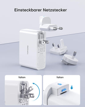 Topadre compact polycarbonate shell keeps the charger durable and portable.