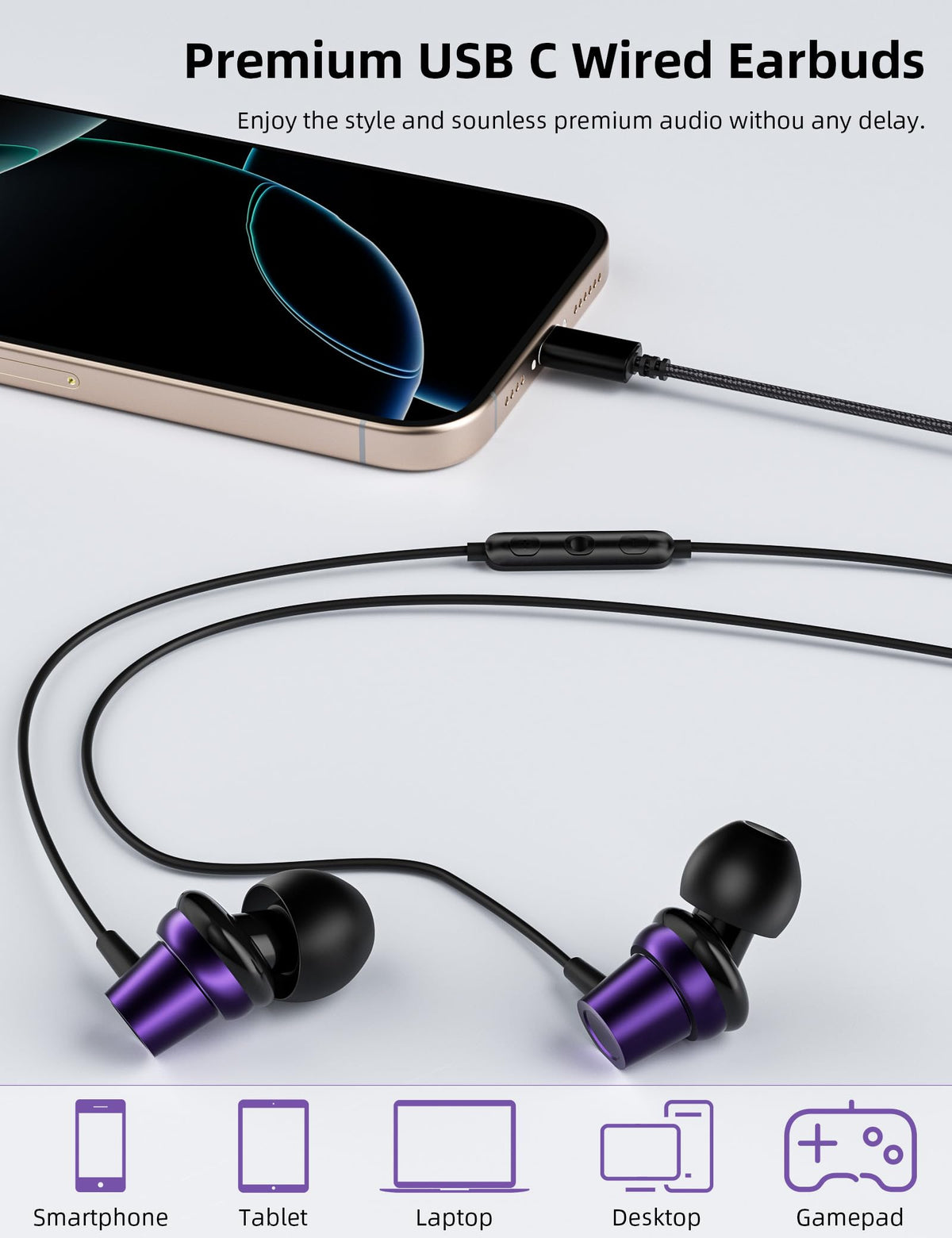 TOPAUX earbuds stored in zipper case for organized travel protection
