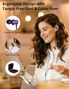 TOPAUX earbuds worn while commuting showing clear audio on the go