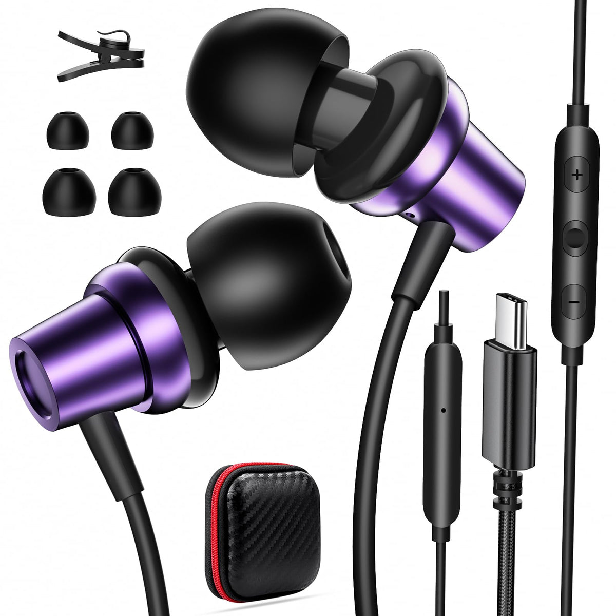 TOPAUX front packaging showing earbuds and accessories for quick identification