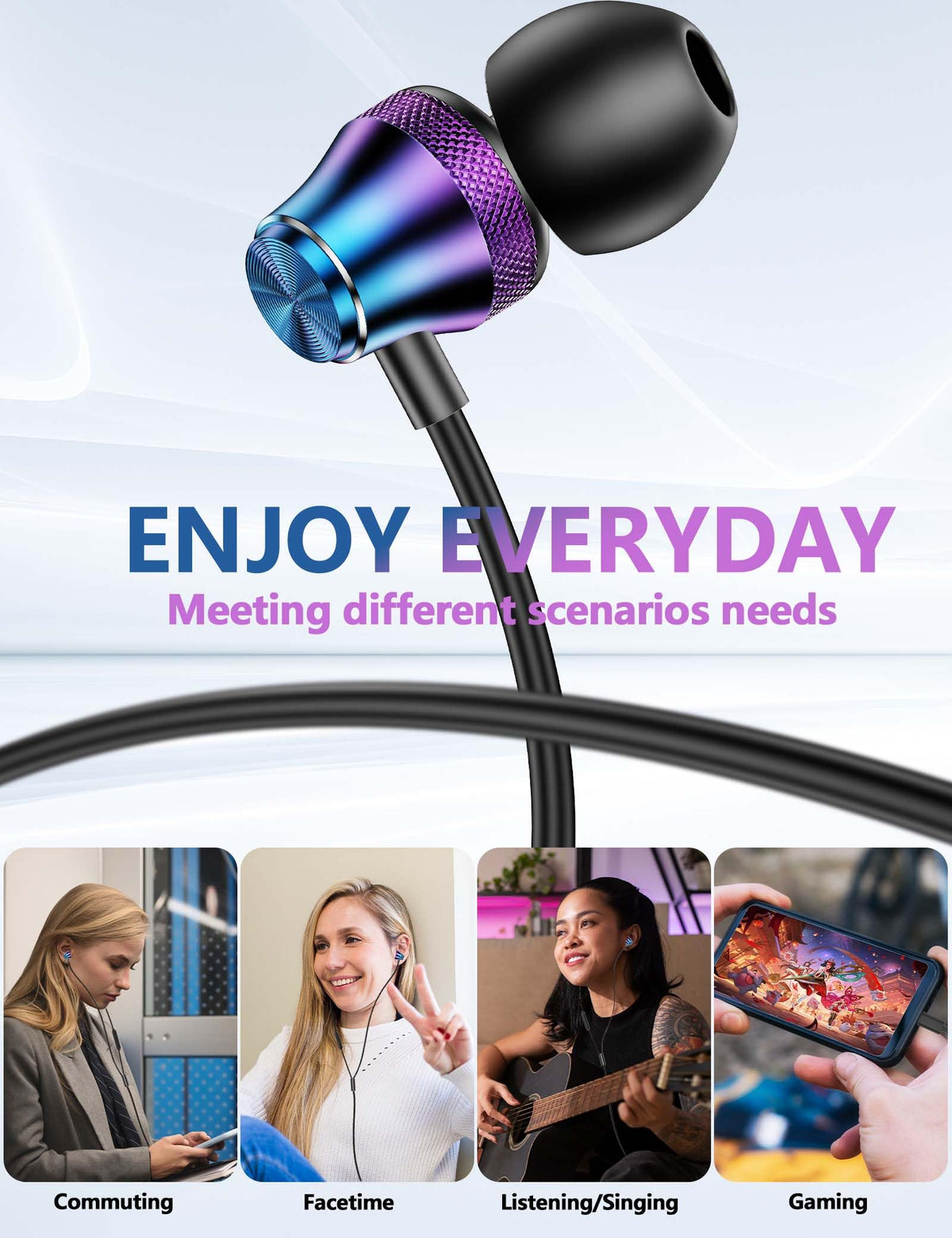 TOPAUX USB-C headphones enabling volume control and voice assistant access.