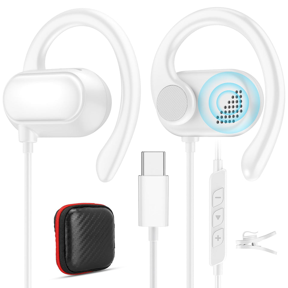 Topaux USB-C headphones front view with open-ear design for safer awareness