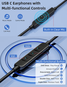 TOPAUX USB-C Open-Ear Headphones cable fixer prevents tangling during use