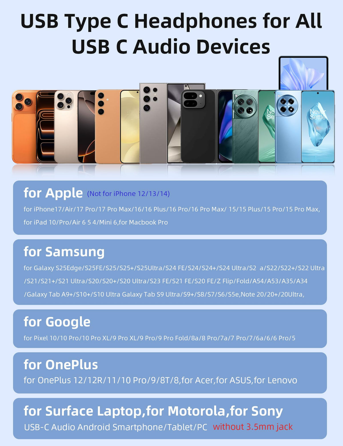 TOPAUX USB-C Open-Ear Headphones inline controls for calls and music