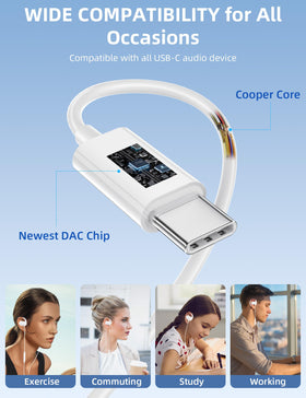 Topaux wired earbuds connected to a tablet and phone for cross-device use