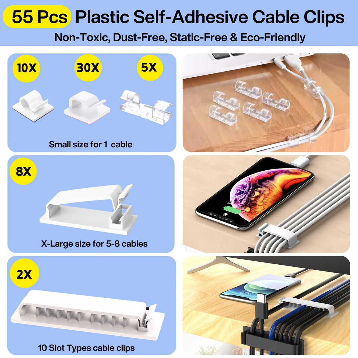 Topavatop cable sleeves bundle multiple cords for a clean setup