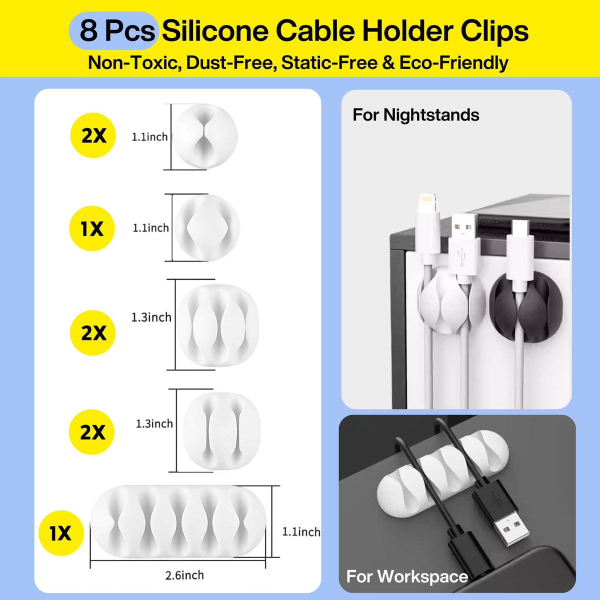 Topavatop cable straps organize long cables with adjustable length