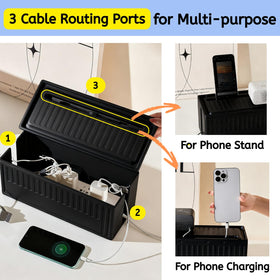 Topavatop desk-gaming-setup-cable-clips show precise routing for clean cords in a busy workspace.