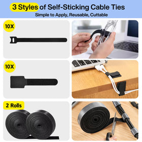 Topavatop mounting bases keep cords anchored under desks