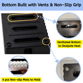 Topavatop tv-stand-cable-organizer secures HDMI and power lines for neat viewing area.