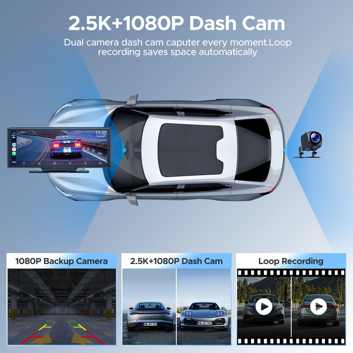 Topexplore CarPlay screen with wireless connectivity and fast 5G WiFi.