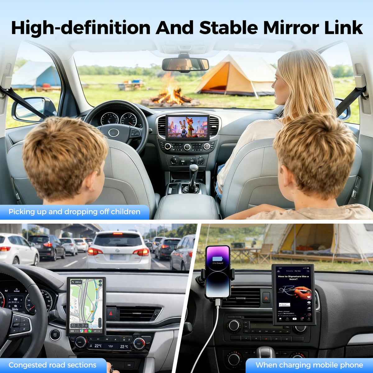 Topexplore AirPlay and Android mirroring for video viewing on the go.