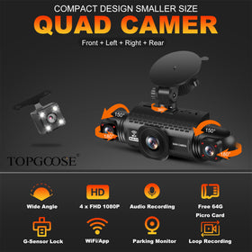 TopGoose dash cam rear view captures tail-end details for safety review