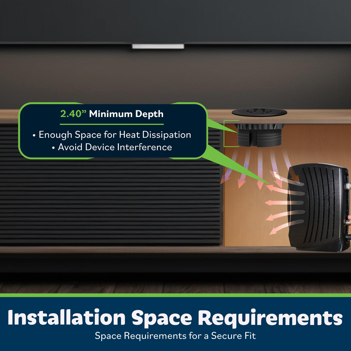 TOPGREENER grommet beside ruler showing 3-inch diameter size for correct cutout planning