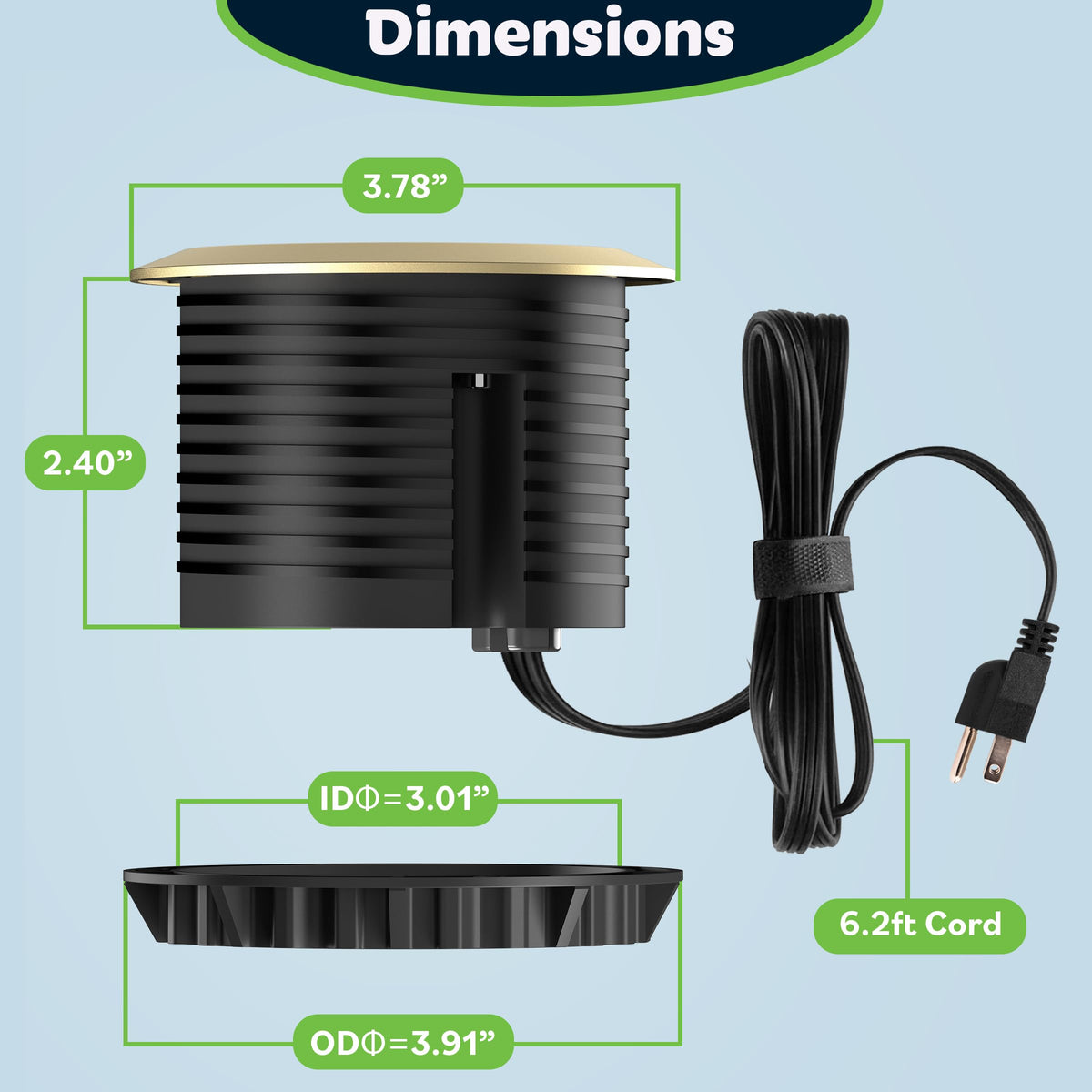 TOPGREENER next to ruler showing dimensions for accurate installation planning