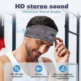 TOPIEI headband used during running and yoga for secure audio during activity