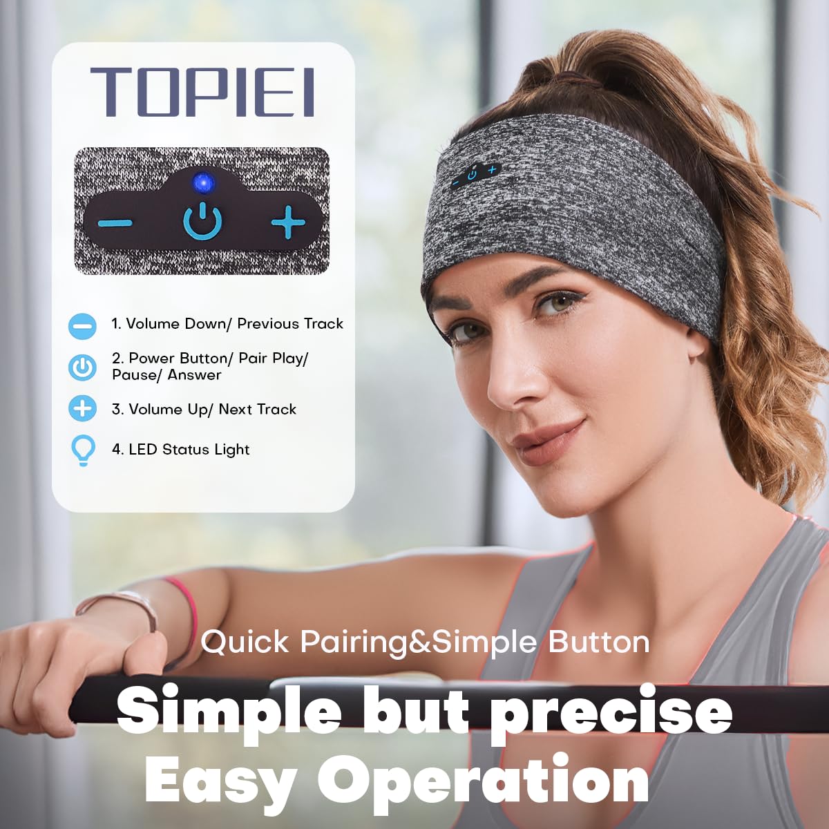 TOPIEI worn by side sleeper demonstrating pressure-free listening