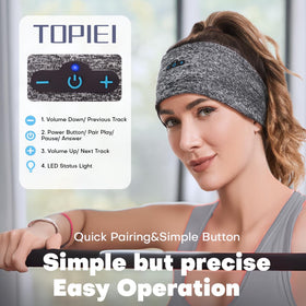 TOPIEI worn by side sleeper demonstrating pressure-free listening