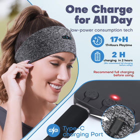 TOPIEI Sleep Headphones provide 17-hour wireless playtime for long workouts and travel.