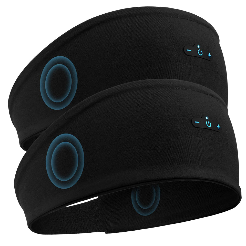 Topiei Sleep Headphones 2-pack black with built-in speakers for wireless listening and calls