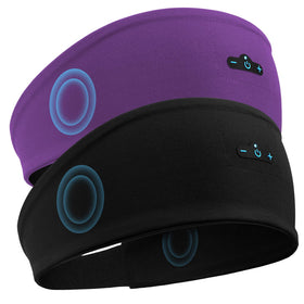 TOPIEI sleep headband black front view showing side-sleeper comfort