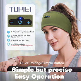 TOPIEI built-in speakers under memory foam cushion for comfort.