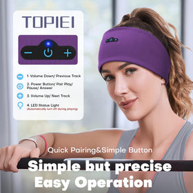 TOPIEI headband thin speakers reducing ear pressure for sleep