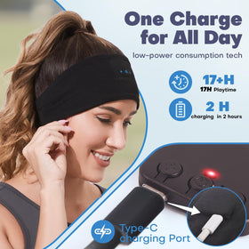 Topiei Sleep Headphones in workout mode deliver secure wireless audio while moving.