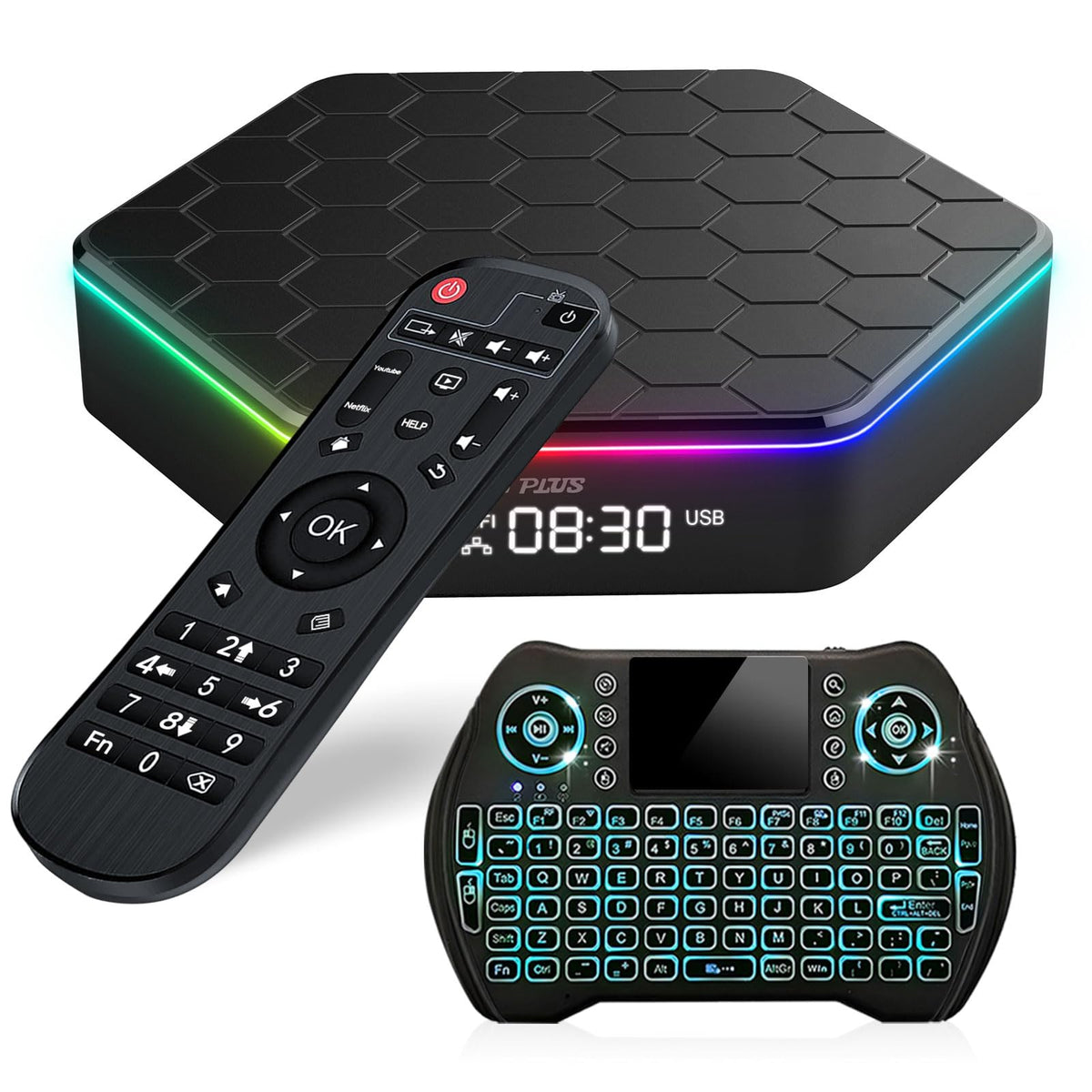 TOPIPRO 2026 Android TV Box front view for quick streaming.