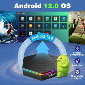TOPIPRO Android TV Box side ports for flexible connectivity.