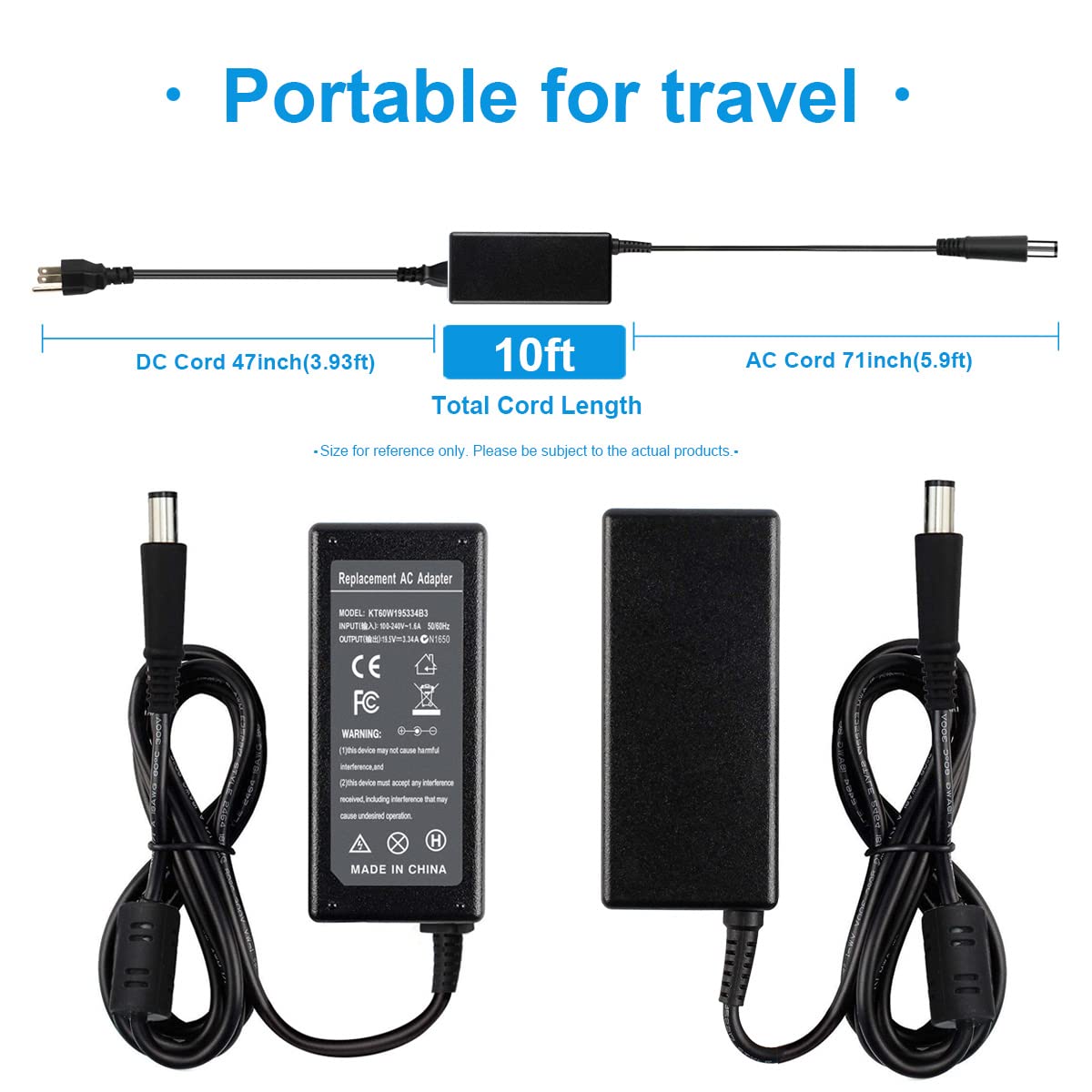 TOPKAIYUEN adapter label with 19V 3.34A specs for accurate replacement verification