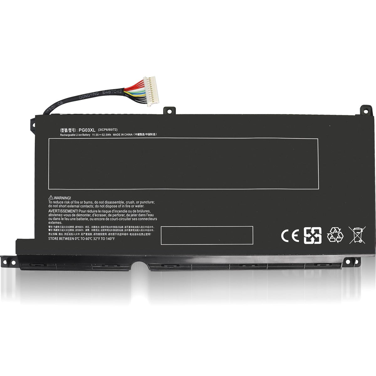 TOPKAIYUEN PG03XL 52.5Wh pack illustrating extended runtime capability