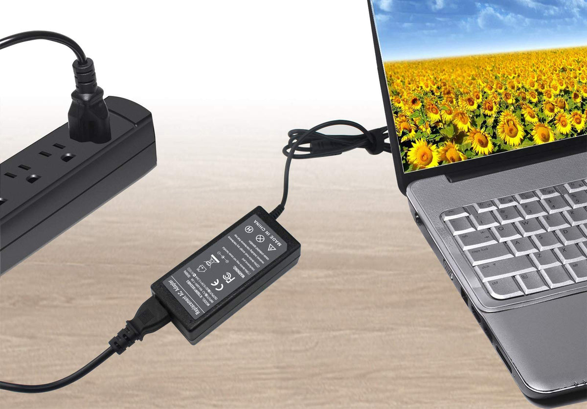 TOPKAIYUEN adapter used with laptop on desk for mobile work and reliable power