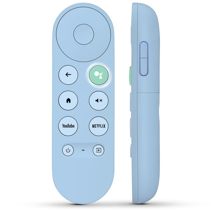 TOPKIND Google TV remote blue front view for easy navigation.