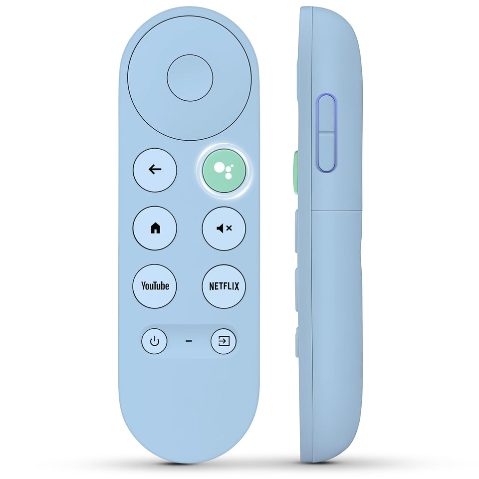 TOPKIND Google TV remote blue front view for easy navigation.