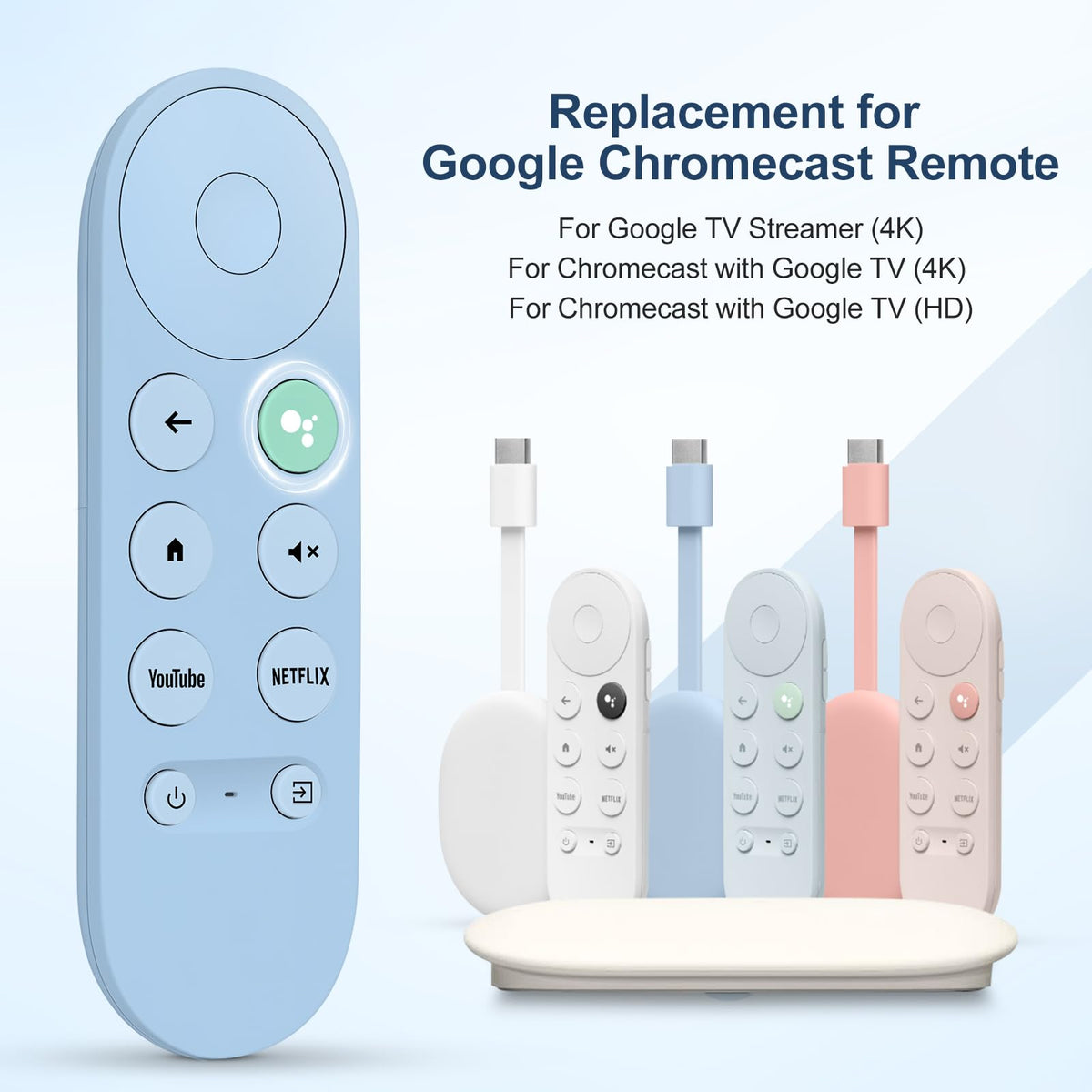 TOPKIND remote with voice control button enables hands-free search.
