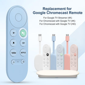 TOPKIND remote with voice control button enables hands-free search.
