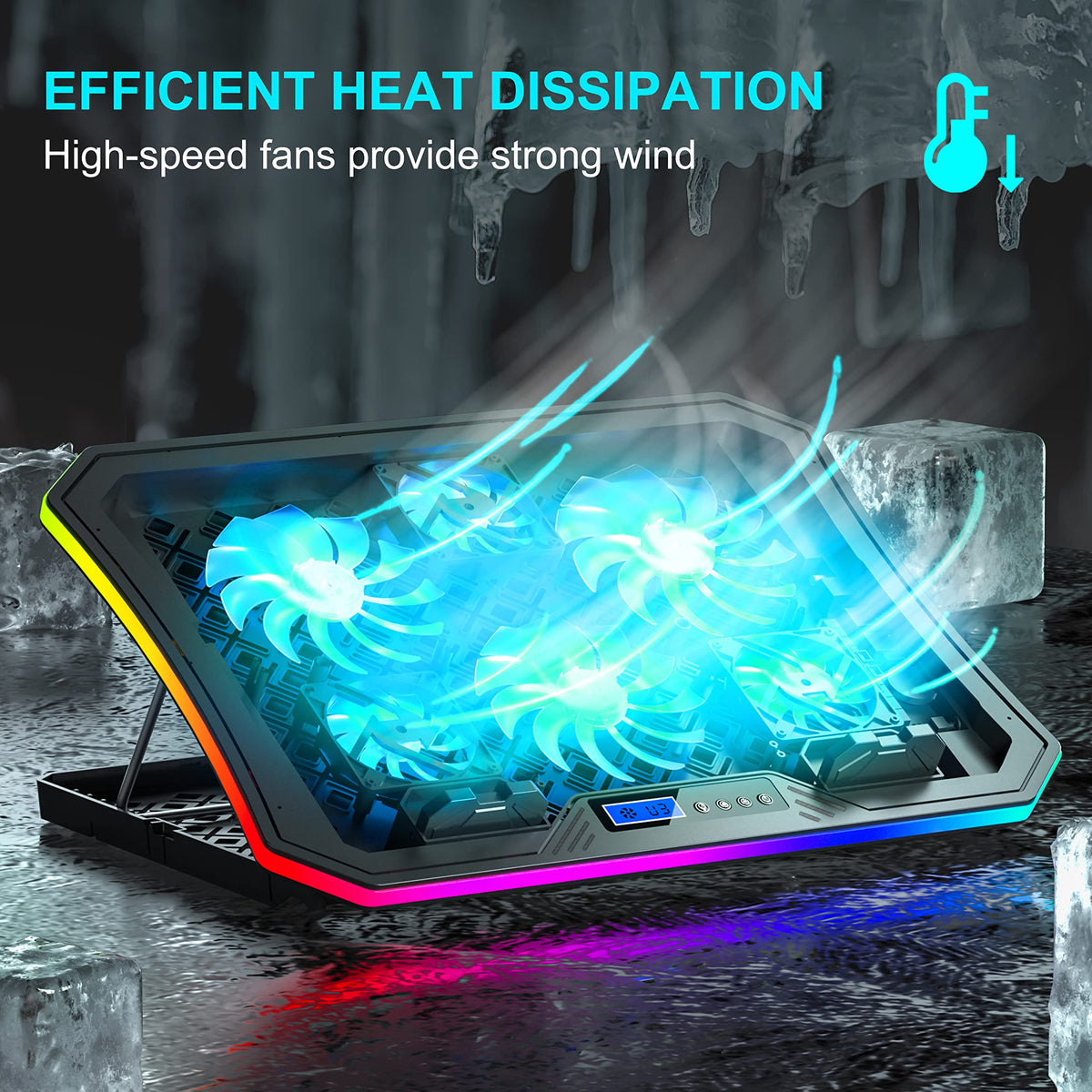 TopMate C12 close-up of six fans improving heat dissipation