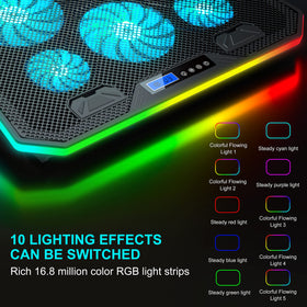 TopMate C12 LCD controls and USB ports for easy fan and light setup