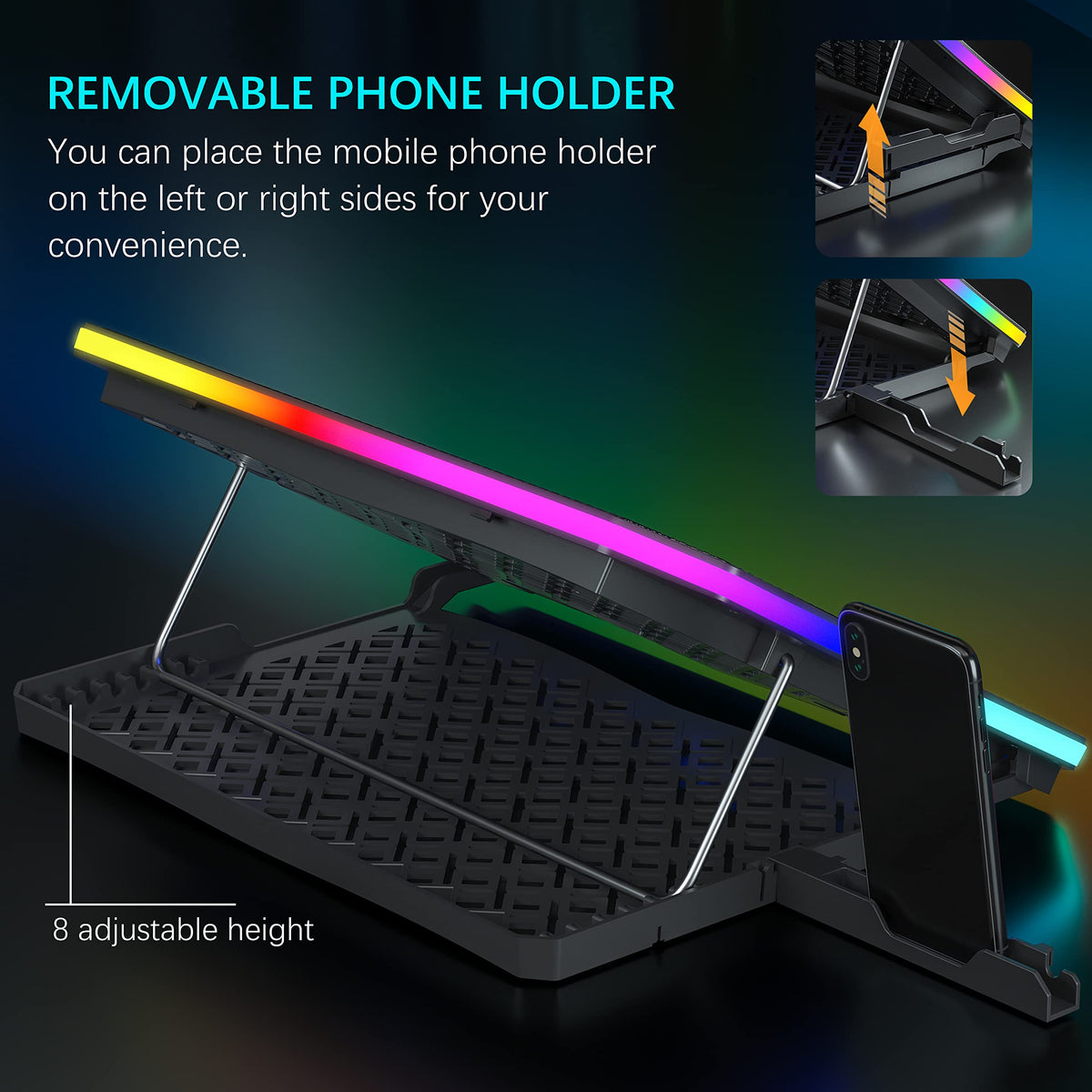 TopMate C12 phone holder extended and side profile for ergonomic tilt