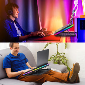 TopMate C12 RGB lighting at night enhancing gaming atmosphere