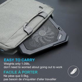 TopMate C302 built-in USB cable powers the laptop and frees ports