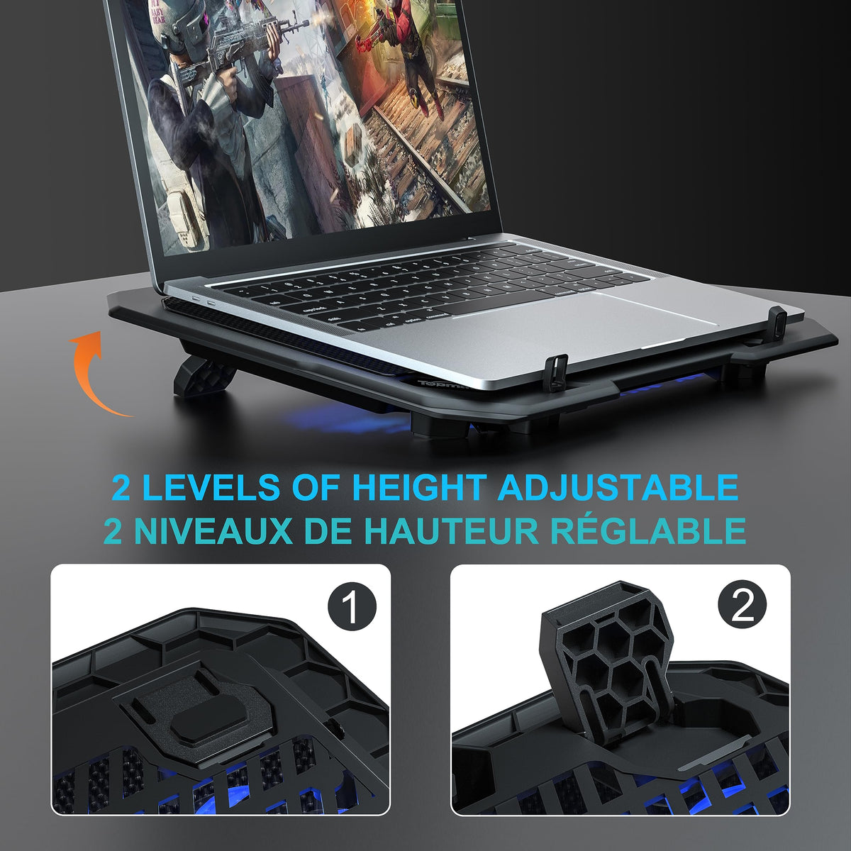TopMate C302 ergonomic height adjustment enhances typing comfort