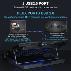 TopMate C5 in a gaming setup with laptop showing cooler enhances performance