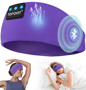 TOPOINT Sleep Headphones with Bluetooth 5.4 for reliable wireless audio during workouts.