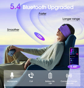 TOPOINT Sleep Headphones with stretch-fit for a secure, comfortable wear during workouts.