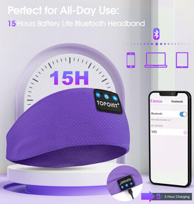 TOPOINT Sleep Headphones USB-C charging enables quick recharges for busy days.