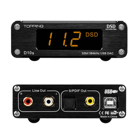 TOPPING D10s front panel with intuitive controls for quick desktop listening
