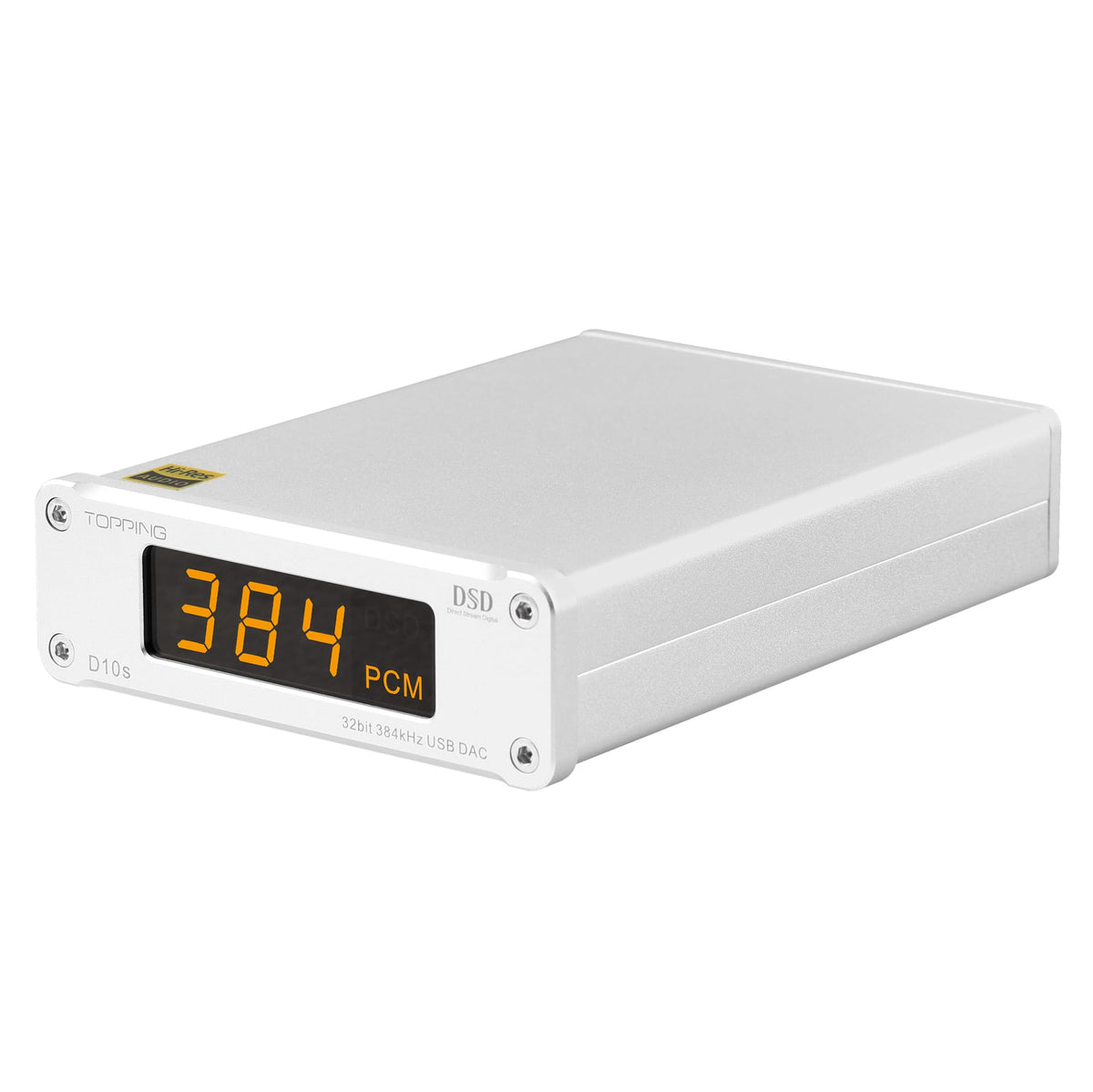 TOPPING D10s back ports showing USB, RCA, coaxial, and optical outputs
